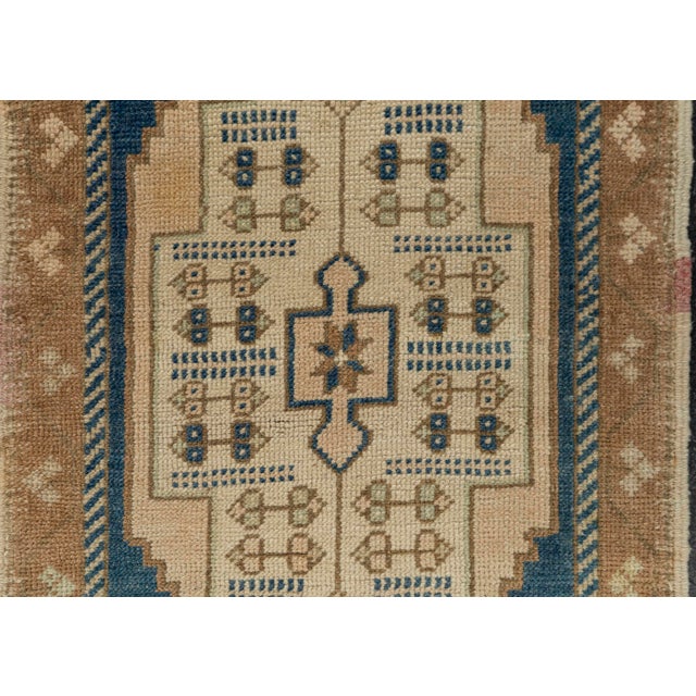 Turkish Mini Rug Oriental Hand Knotted Vintage Rug 1'9" x 3'6" #21263 For Sale - Image 4 of 8