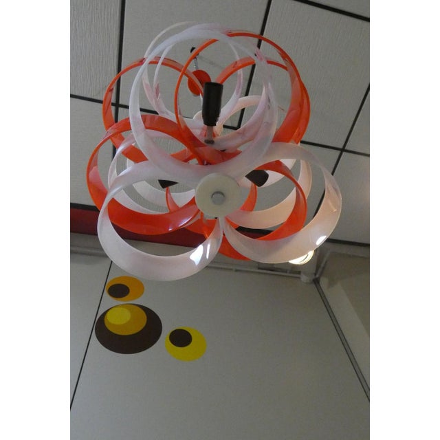 Orange Acrylic Glass Pendant Lamp by Stilux Milano, 1960s For Sale - Image 8 of 11