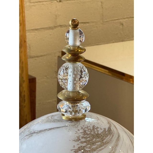 Murano Glass and Brass Globe Lamp For Sale In Dallas - Image 6 of 10