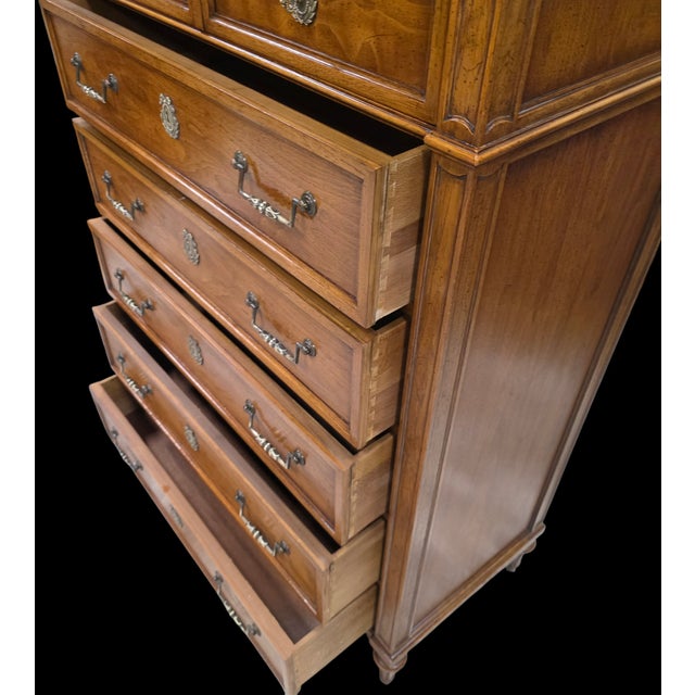 Vintage Henredon Furniture French Neoclassical Louis XVI–style Tall Chest For Sale - Image 9 of 17