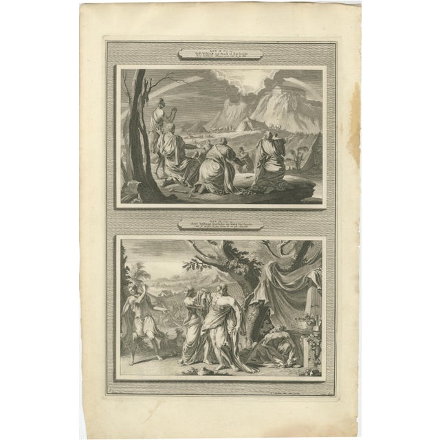 Pieter Mortier, Flood to Babel Scenes, 1700s, Engraving, Set of 6 For Sale - Image 4 of 9