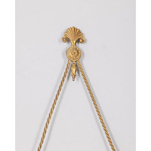 Metal Vintage Wall Mirror in Decorated Brass, 1950s For Sale - Image 7 of 8