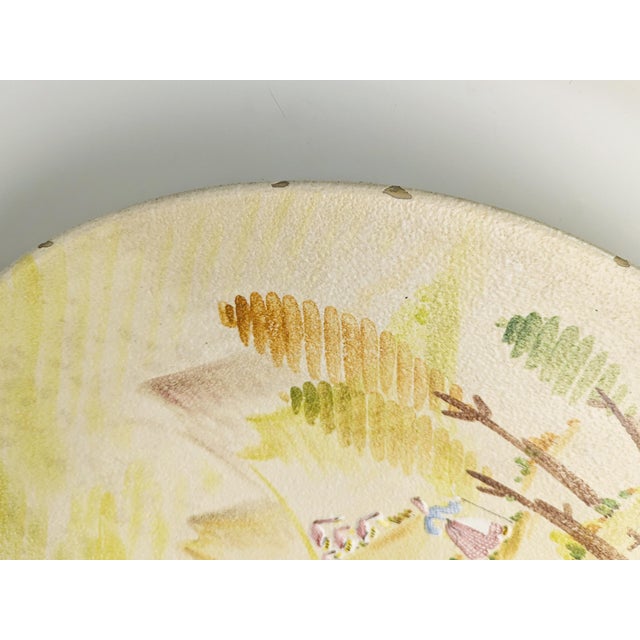 1950s Large Italian Handmade Wall Ceramic Plate by Lina Poggi Assalini for Ce. As., 1940s For Sale - Image 5 of 9
