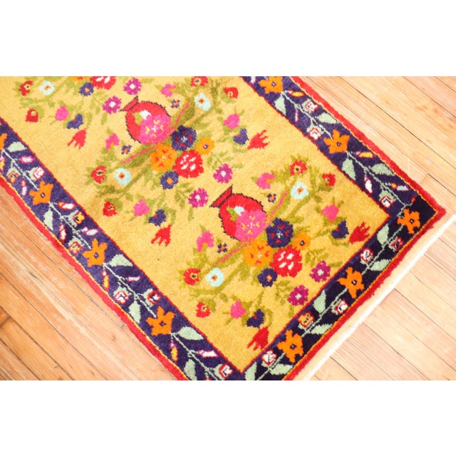 Violet Mid 20th Century Floral Turkish Konya Rug - 2'7" x 4'2" For Sale - Image 8 of 18