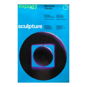 1967 Vintage Montreal Poster, Expo 67, International Exhibition of Fine Arts (Blue)