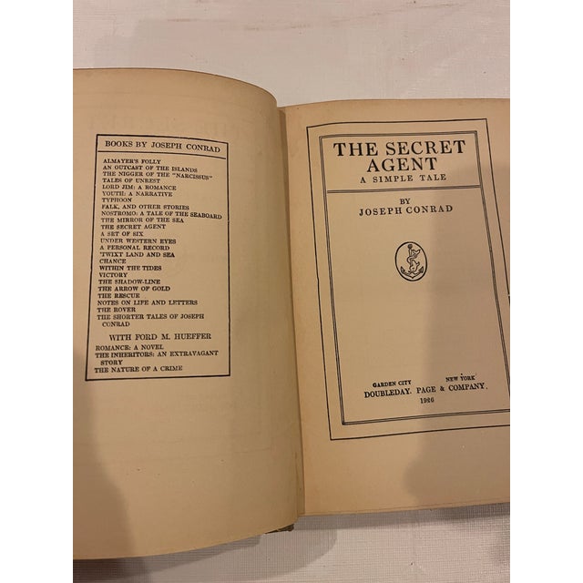 Textile Embossed Linen Decor Joseph Conrad Complete Works 1926 Full S/ 26 Tall Ship For Sale - Image 7 of 10