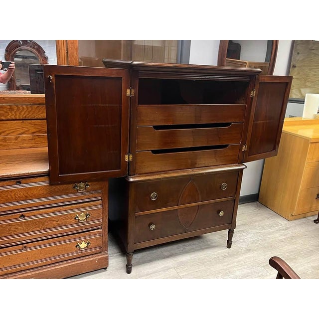 Traditional Antique Mahogany Gentlemen’s Dresser For Sale - Image 3 of 12