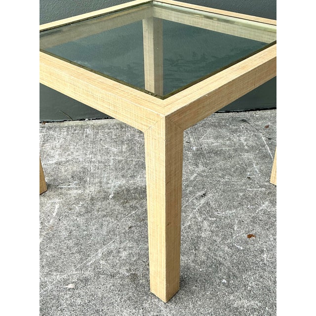 Vintage Wrapped Grasscloth Game Table For Sale In West Palm - Image 6 of 12