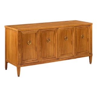 Baker Milling Road Walnut and Brass Credenza For Sale