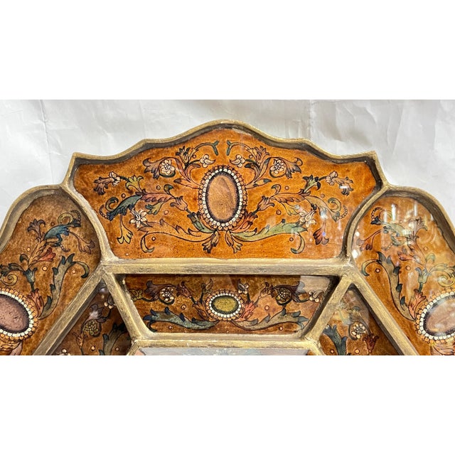 Vintage Octagonal Venitian style Reverse Painted Wall Mirror For Sale - Image 12 of 12