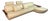 Mid-Century Italian Cream Leather Landscape Sofa with Chaise Longue and Integrated Table from Frighetto, Italy, 1980s, Set of 2 For Sale