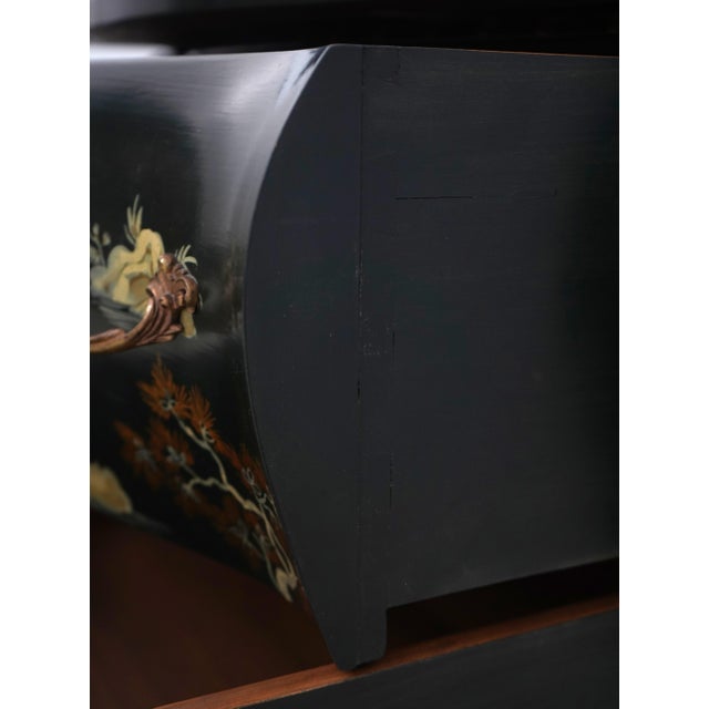 1960s Italian Hand Paint Decorated Chinoiserie Commode Chest For Sale - Image 5 of 17