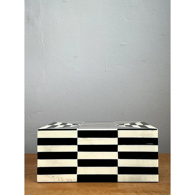 Vintage Black and White Bone Box For Sale - Image 13 of 14