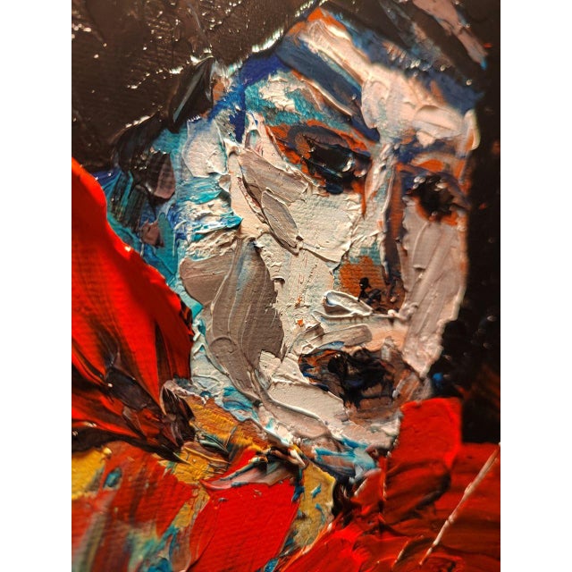 Original (not a print) Technique: oil on canvas mounted on panel, palette knife (impasto) Style: textured painting /...