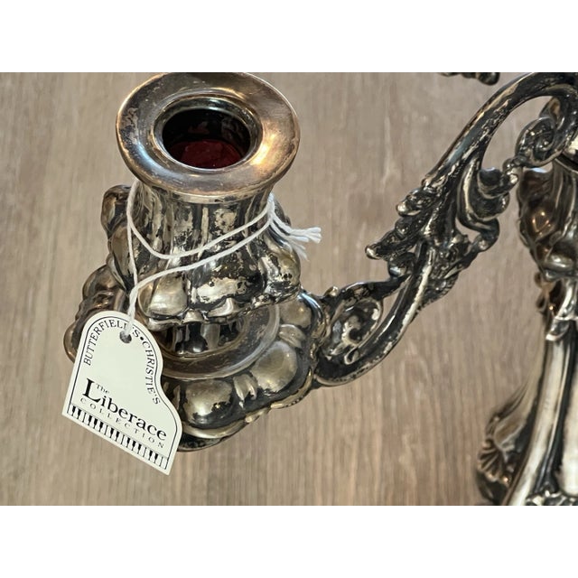 Liberace Collection Sterling Silver 22.5" Candelabra With Christie's Provenance For Sale - Image 15 of 18