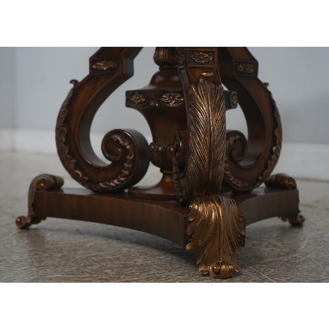 Maitland - Smith Maitland Smith Round Mahogany Spiro Center Table For Sale - Image 4 of 15