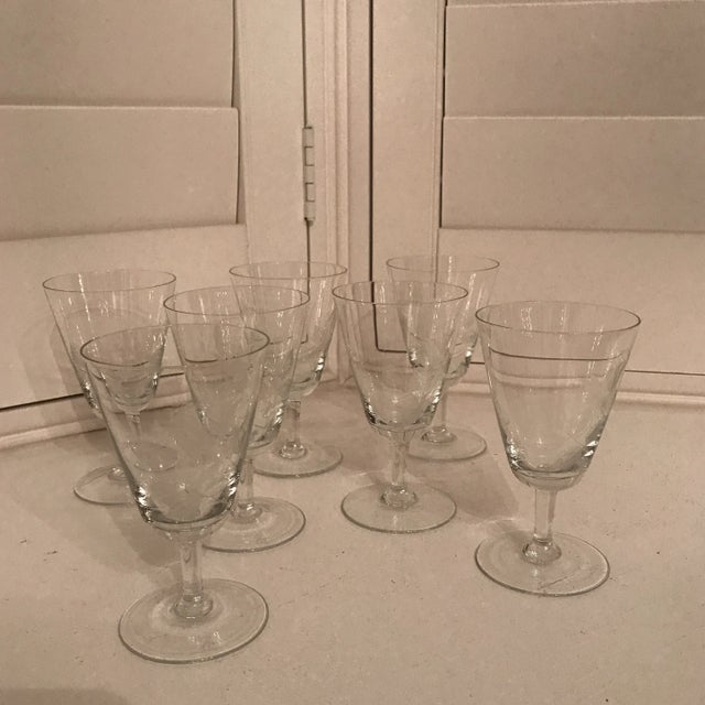 Glass Rosenthal Rose Pattern Crystal Glasses - Set of 7 For Sale - Image 7 of 8