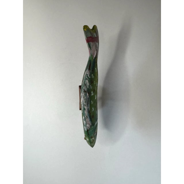 Wood Coastal Sculpted Wood Hand Painted Tropical Fish Figurine For Sale - Image 7 of 12