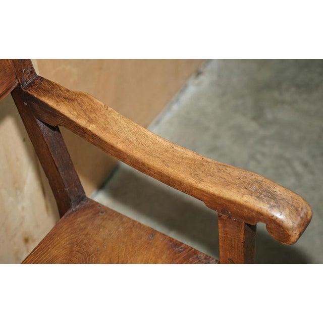 Brown Antique Provincial Hand-Carved Elm and Fruitwood Chair, 1780-1820 For Sale - Image 8 of 18