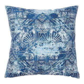 Nui Denim Pillow on Cotton/Linen Blend For Sale