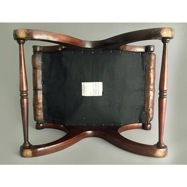 Brown George IV Double C-Frame Mahogany Stool For Sale - Image 8 of 10
