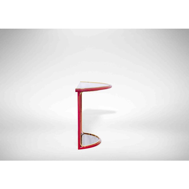 Vintage Console Table with Wall Mirror by Tommaso Barbi, Italy, 1970s, Set of 2 For Sale - Image 6 of 8