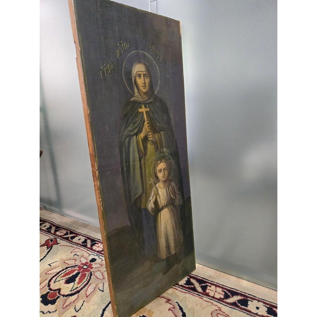 19th Century Orthodox Icon Martyr Iolita and Kirill, 1860 For Sale - Image 11 of 14