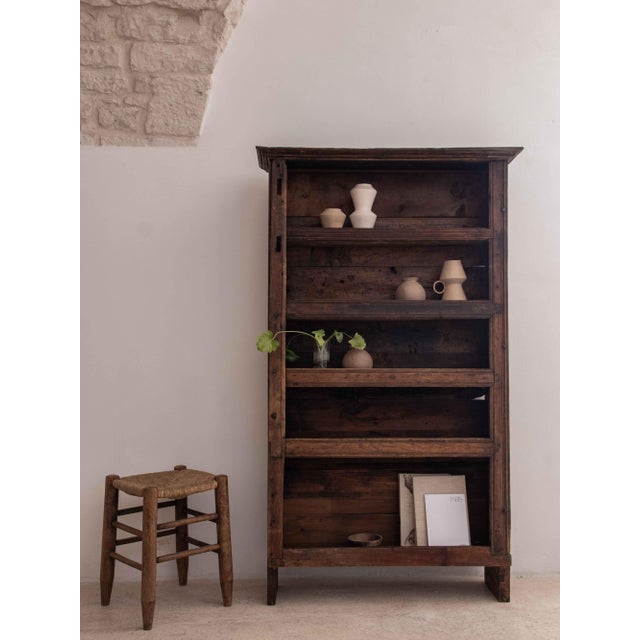 Rustic Primitive Shelf Unit in Pine For Sale - Image 3 of 9