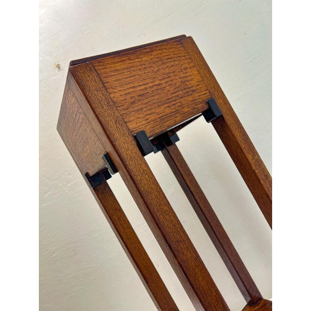 Art Deco Pedestal in Oak, 1920s For Sale - Image 16 of 17