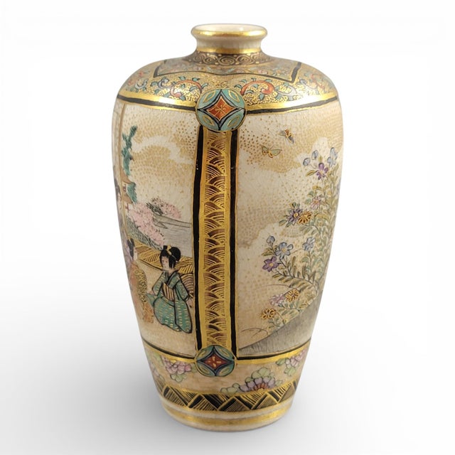 A superb miniature Meiji-period Satsuma vase signed by Chosei, Kyoto, c.1890. The vase presents a finely balanced...