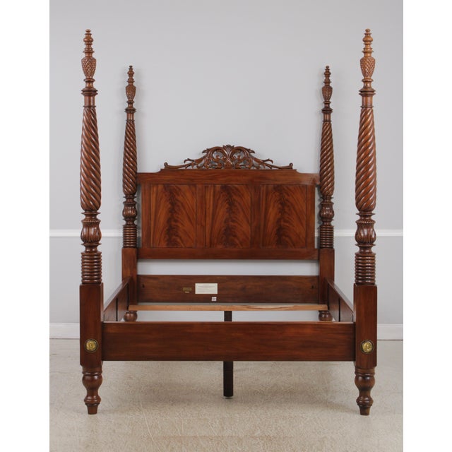 Age: Approx: 30 Years Old Details: Mahogany Fine Carved Details High Quality Construction Large Impressive Bed Figural...