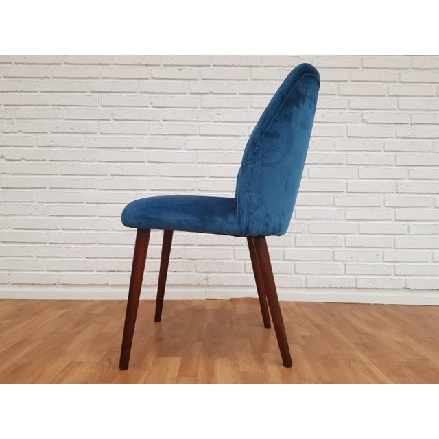 Mid-Century Retro Velvet & Beech Chair For Sale - Image 4 of 13