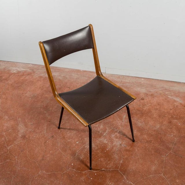 Brown Vintage Boomerang Chair by Carlo de Carli, 1950s For Sale - Image 8 of 9