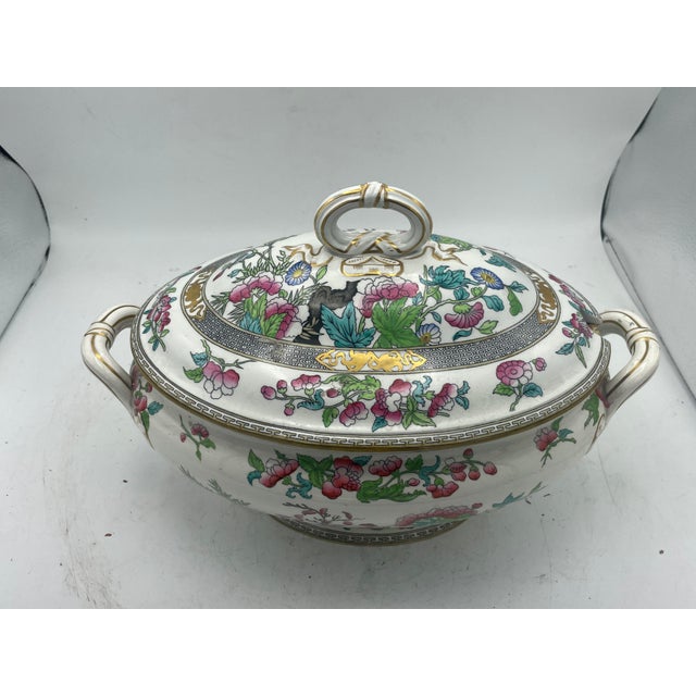 Minton Antique Mintons of England Tureen With Handled Lid Indian Tree Pattern For Sale - Image 4 of 11