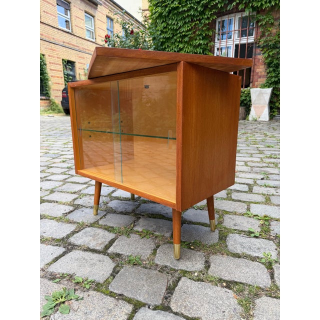 Sapelli Mahogany TV Display Cabinet with Rotating Top For Sale - Image 3 of 11
