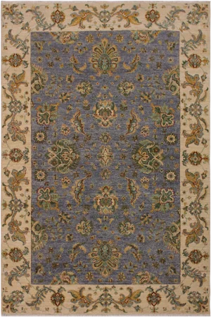 1990s Shabby Chic Kafkaz Grey Wool Rug - 5′6″ × 7′8″