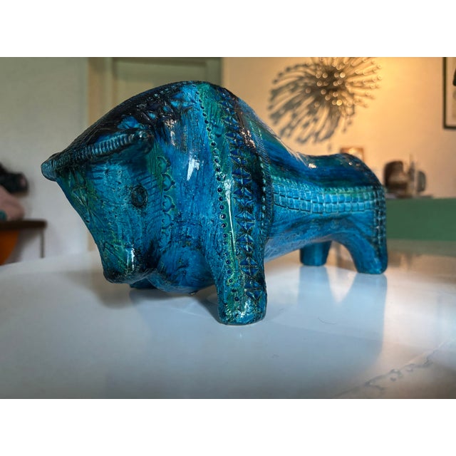 Sculptural Rimini Blu Bull by Aldo Londi for Bitossi Ceramiche, Italy, 1960s For Sale - Image 9 of 13