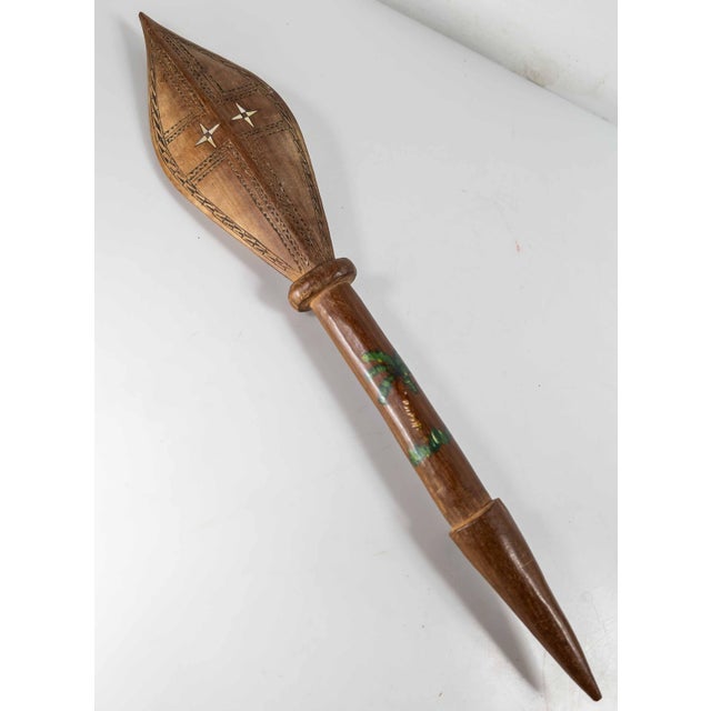 Mid-Century Wwii Era Pacific Solomon Islands Tribal Dance Paddle Club For Sale - Image 10 of 15