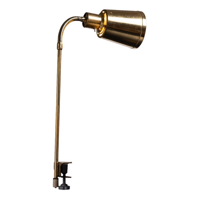 Model 38B Table Clamp Lamp in Brass from BJS Skellefteå, 1960s For Sale