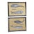 Whales Americana Folk Art Minimalism Pale Yellow Gray Set/2 Original Painting by Cleo Plowden For Sale