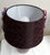 1980s Vintage Table Lamp with Brown Patterned Ceramic Foot and Black-Brown Fabric Shade with Colored Flower Trim, 1980s For Sale - Image 5 of 10