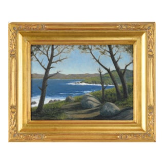 "Sunset Pt. Lobos, Ca" Coastal Landscape in Oil on Linen by Max Flandorfer For Sale