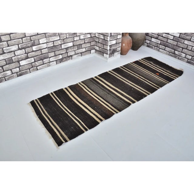 1950s 1950s Anatolian Hallway Stripe Kilim Runner For Sale - Image 5 of 10