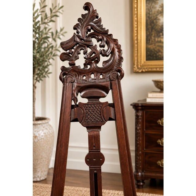 Late 18th Century Antique Victorian Carved Mahogany Adjustable Artist’s Display Easel, Circa 1880–1900 For Sale - Image 5 of 5