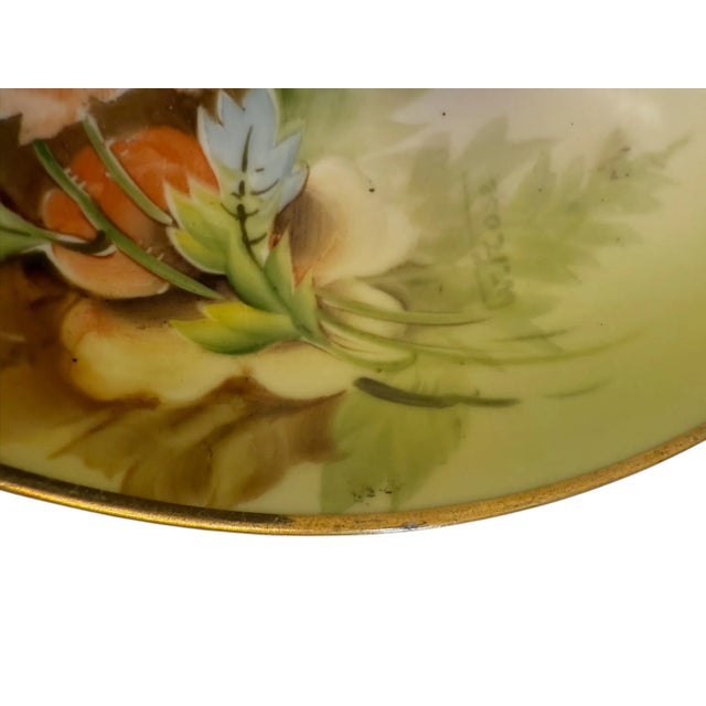 Japanese Late 19th Century Hand Painted Nippon Floral Plate For Sale - Image 3 of 6