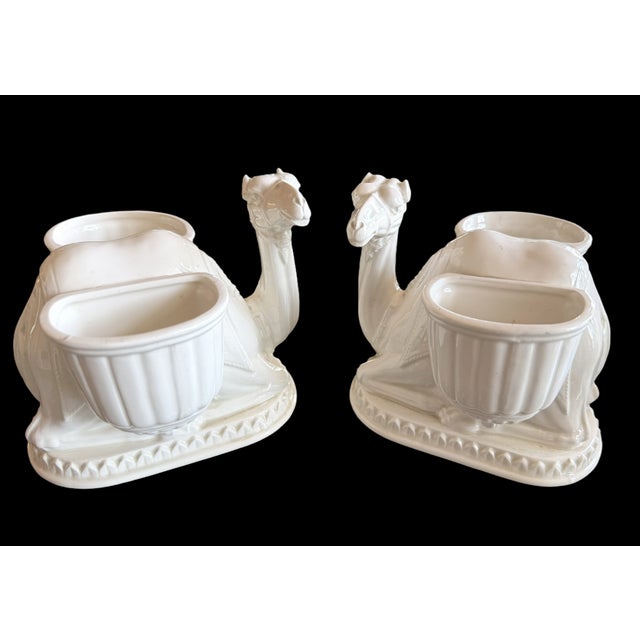 1970s Mid Century Fitz & Floyd Ceramic Camel Candle Holders Pair For Sale - Image 5 of 13