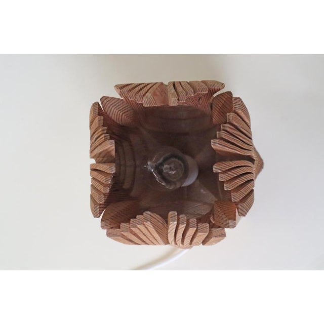 Mid-Century Modern Swedish Sculptural Pine Table Lamp, 1970s For Sale - Image 4 of 13