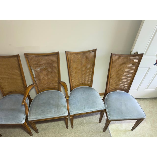 Sienna 1960s Weiman Sunburst Octagonal Dining Table and Cane-Back Chairs For Sale - Image 8 of 12