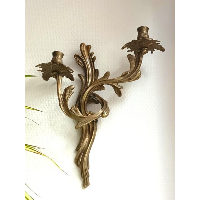 Very elegant pair of large Louis XV style sconces French work of the begenning of the XXth century. Made from bronze....