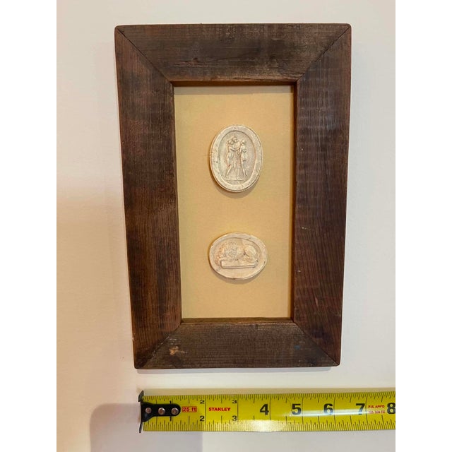 Italian Plaster Intaglios in 1880s Pine Frame For Sale - Image 6 of 6